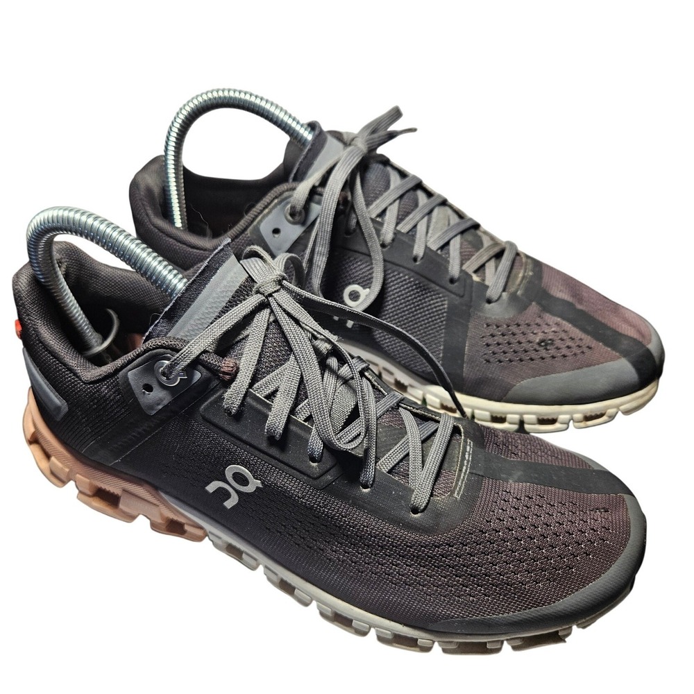 On Cloudflyer Running Shoes Mens 8 D Grey Rose Gold Low Top Sneakers Trainers